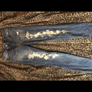 AE Super High Rise Ripped Leggings
